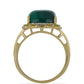 Pozlacený Stříbrný Prsten s Waleským Malachitem a Čchang-pajským Peridotem